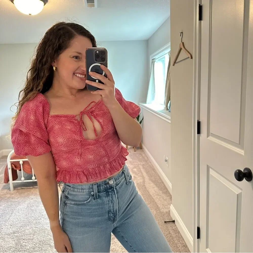 Tuckernuck Banjanan Pink Cropped Top Small